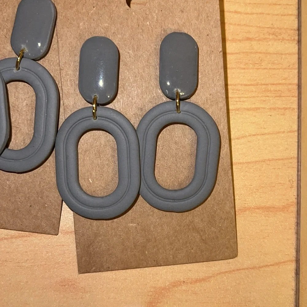 Neutral clay earrings
